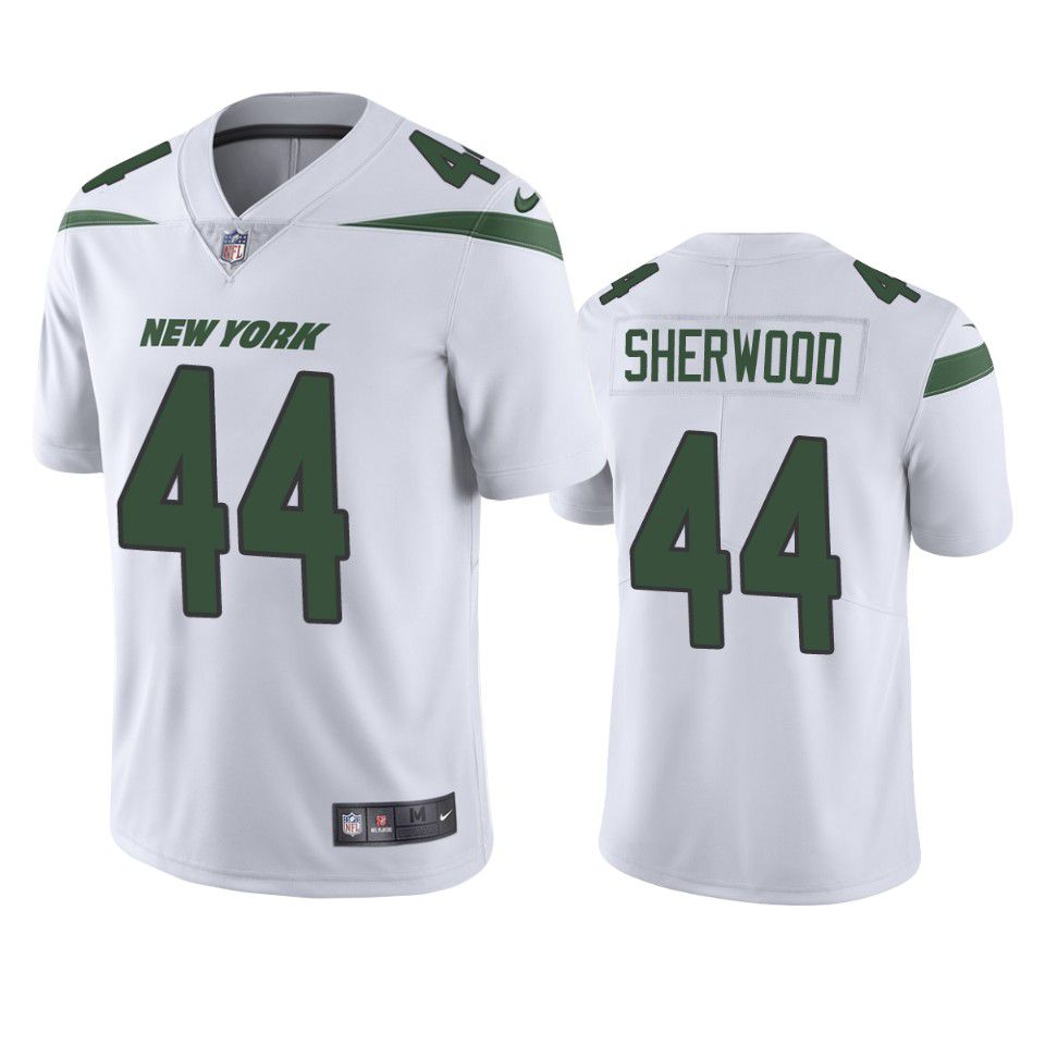 Men New York Jets #44 Jamien Sherwood Nike White Vapor Limited NFL Jersey->new york jets->NFL Jersey